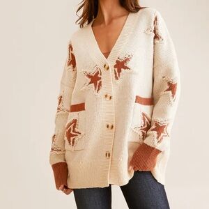 Sadie & Sage Star Cardigan Sweater NWT XS/S Oversized